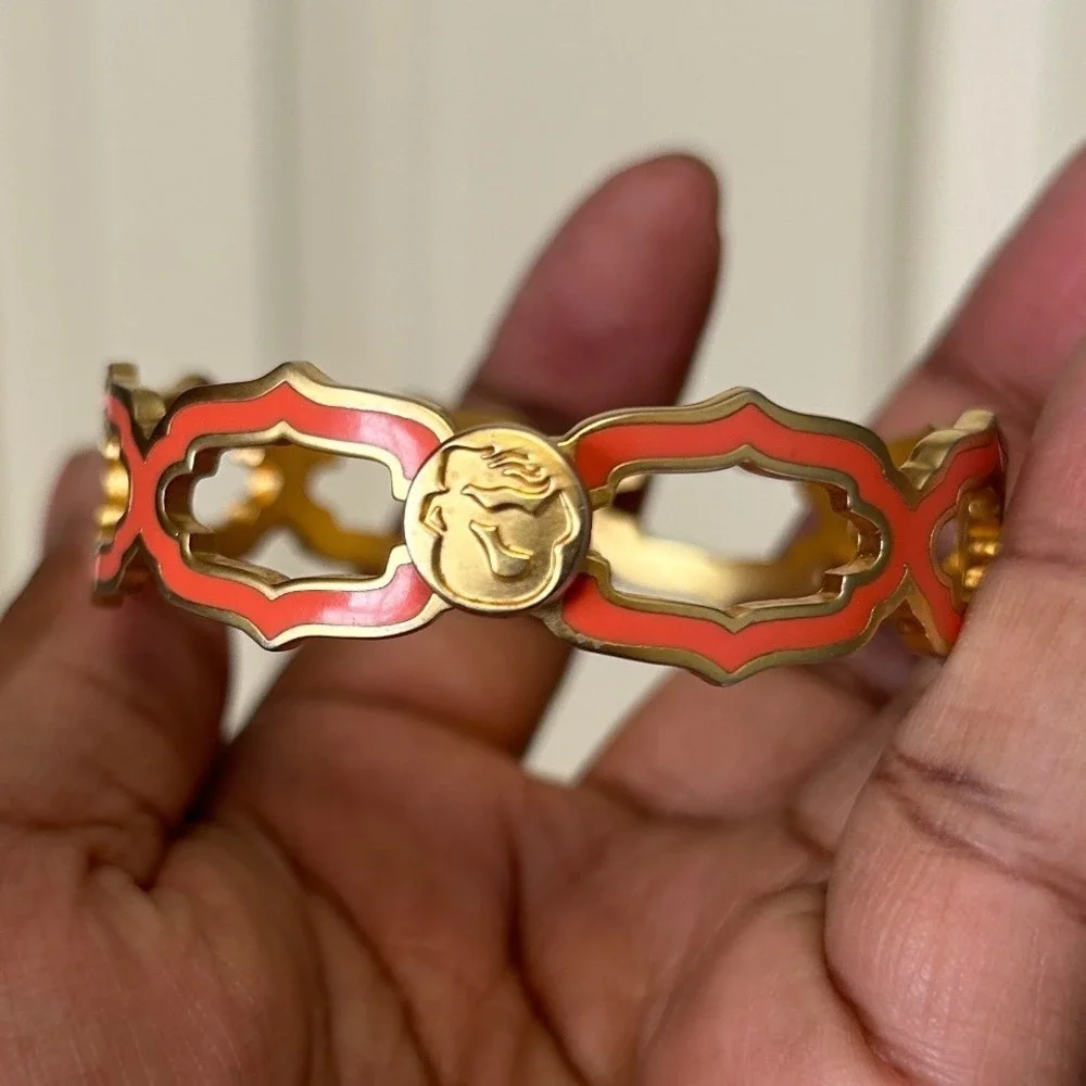Coral Cut Cartouche Bangle‎ Fashion Spartina 449 OS Coral Gold bracelet